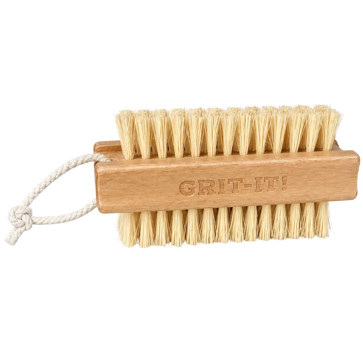 GRIT‑IT! double-sided wooden nail brush with sisal bristles