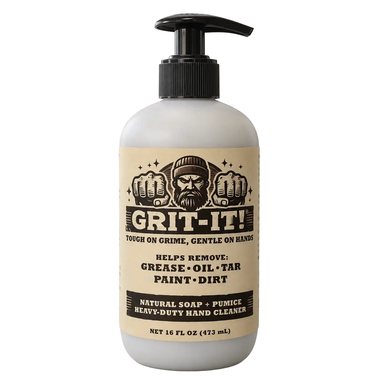 GRIT-IT! 16 oz heavy-duty pumice hand cleaner pump bottle